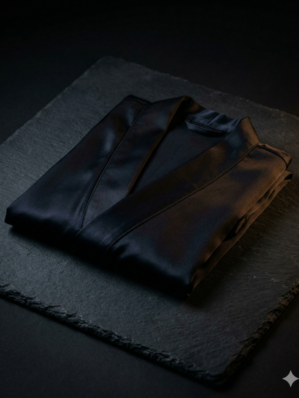 Midnight Silk Lounge Robe