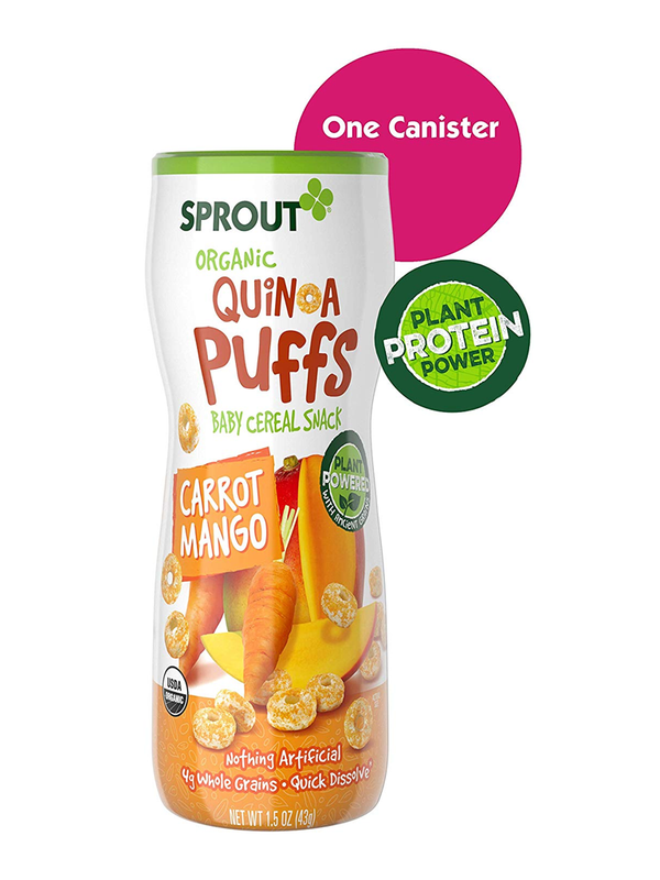 Sprout Organic Quinoa Puffs Baby Snacks, Carrot Mango, 1.5 Ounce Canister (Single)