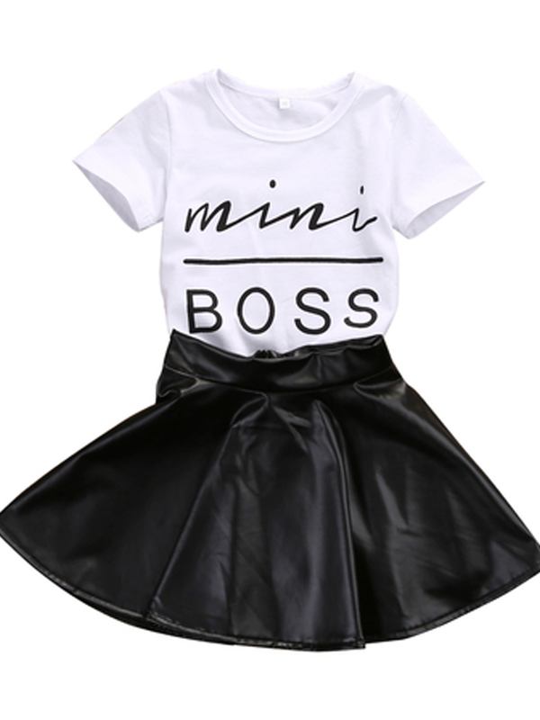 MINI BOSS FAUX SKATER SKIRT SET